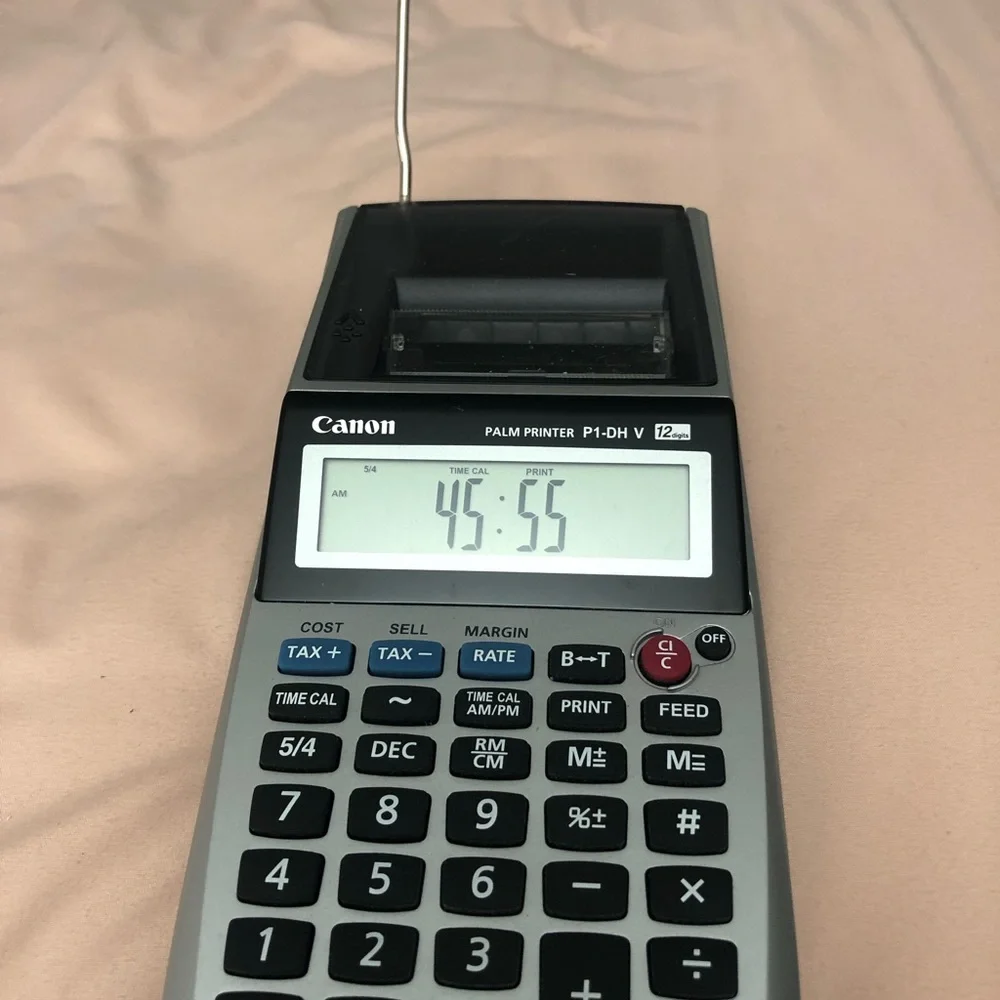 Canon Palm Printer P1-DH V 12 Digits Printing Calculator Tax Business Math work